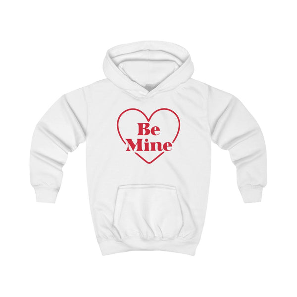 Be Mine Stripey Kids Hoodie White Front