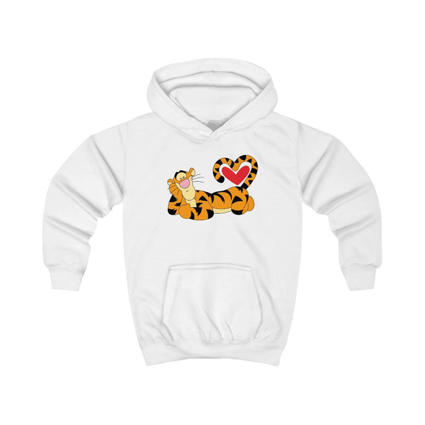 Tiger Valentine's Kids Hoodie White Front