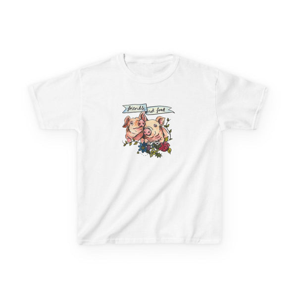 Friends Not Food - Vegan Kids T-Shirt White Front
