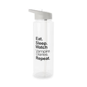 Eat Sleep Watch VPD Repeat Clear Water Bottle 6