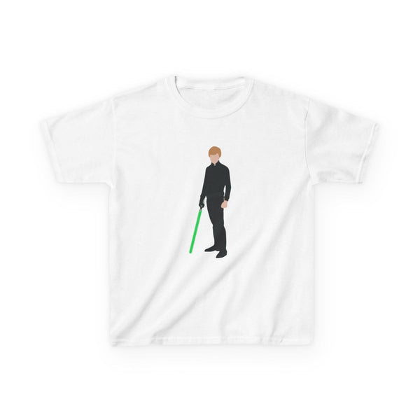 Skywalker Green Lightsaber Kids T-Shirt White Front