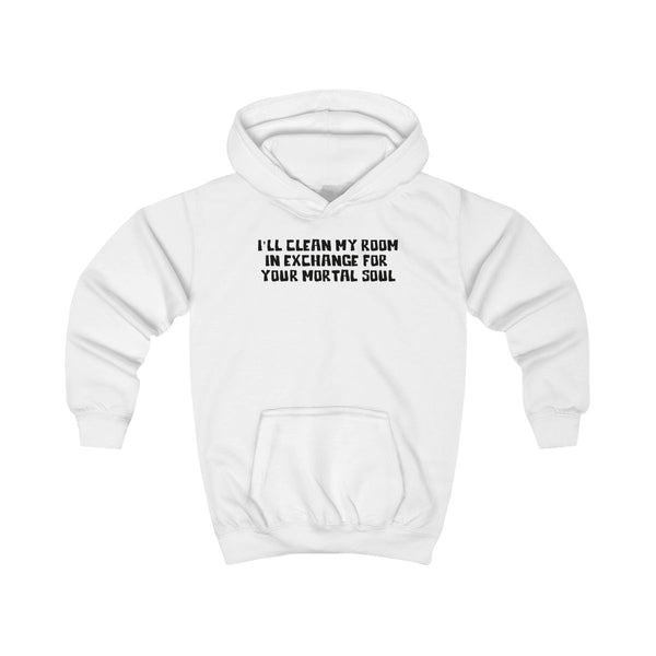 I'll Clean My Room In Exchange Wednesday Kids Hoodie White Front