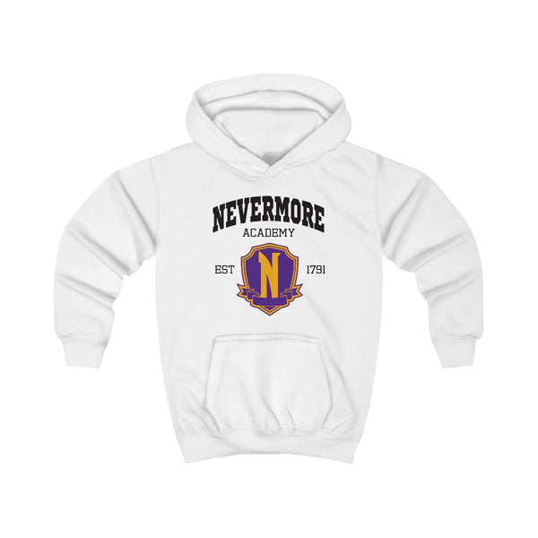Addams Academy Purple Kids Hoodie White Front
