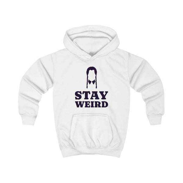 Stay Weird Purple Kids Hoodie White Front