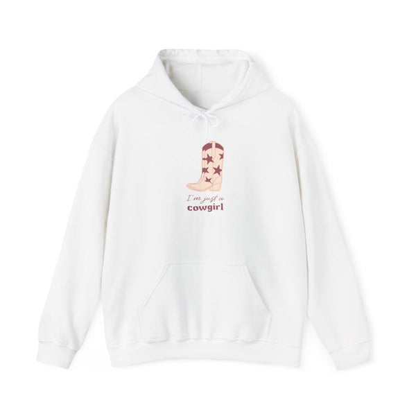 I'm Just A Cowgirl Hoodie White Front