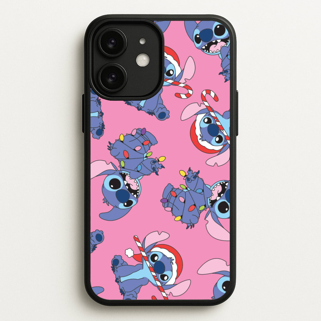 Christmas Cute Blue Alien Pattern iPhone 11 Case