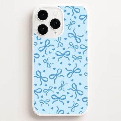 Coquette Bows And Hearts Navy Blue Phone Case for iPhone, Samsung Galaxy and Google Pixel