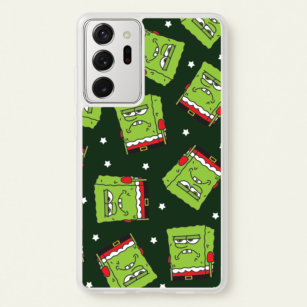 Grumpy Christmas Cartoon Sponge Pattern Galaxy Note 20 Ultra Case