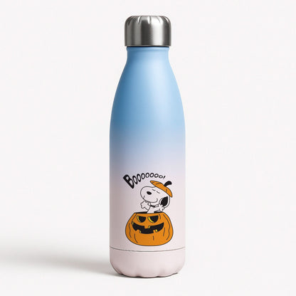 Cartoon Beagle Pumpkin Blue Water Bottle