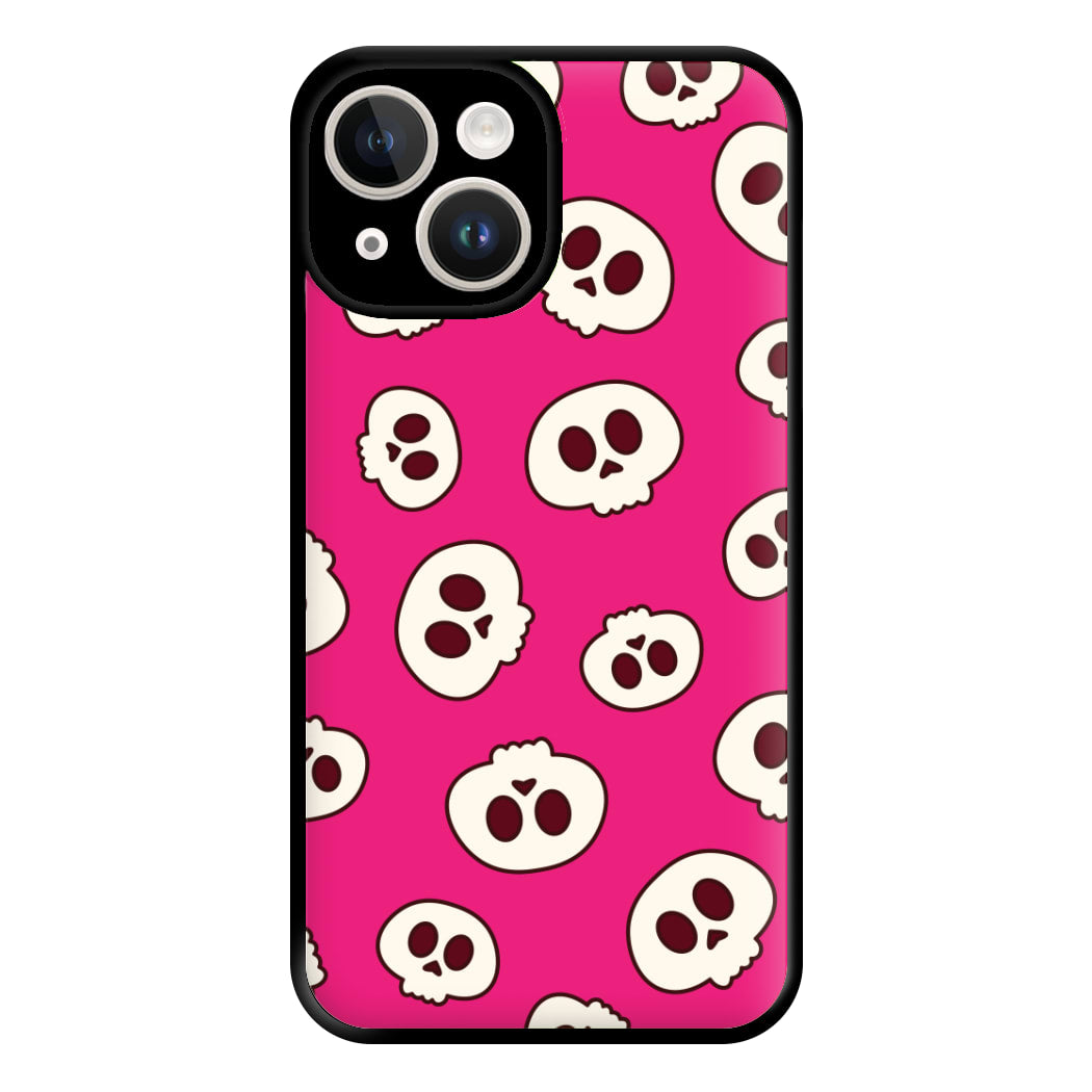 Pink Skulls Pattern iPhone 15 Case