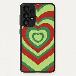 Red And Green Trippy Heart Christmas Pattern Galaxy A33 Case