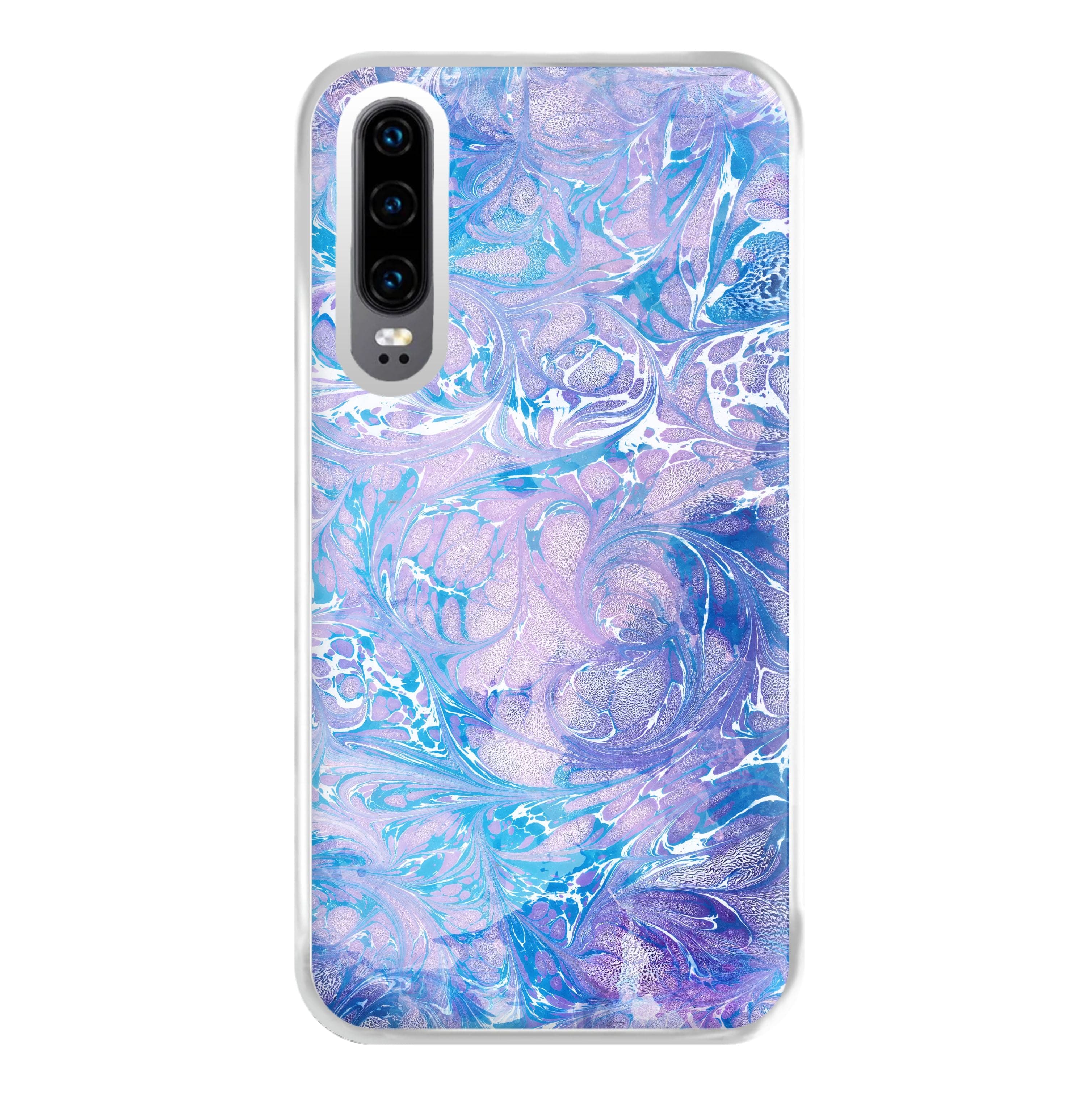 Sea Blue Swirly Marble Phone Case