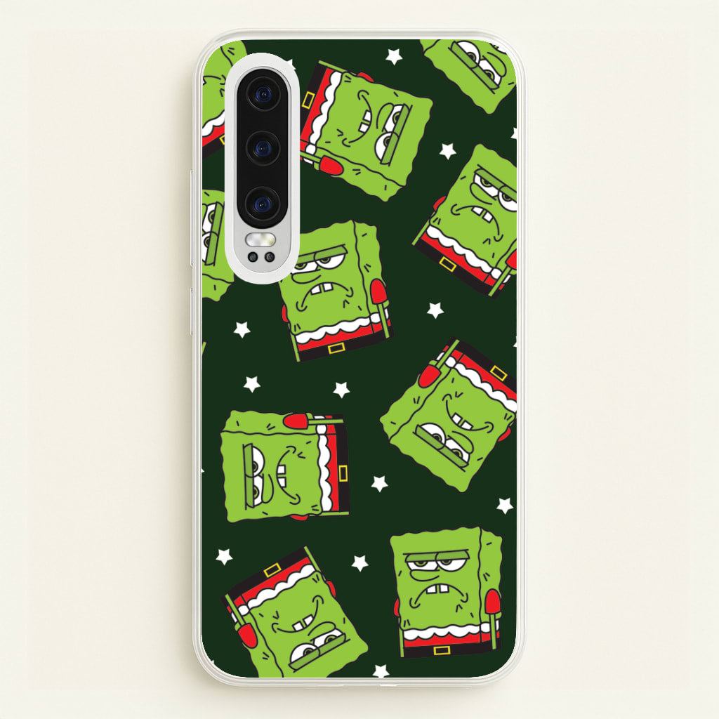 Grumpy Christmas Cartoon Sponge Pattern Huawei P30 Case