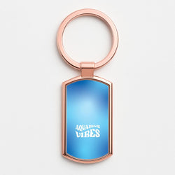 Aquarius Vibes Gradient Zodiac Rose Gold Keyring