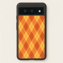 Orange Argyle Pattern Google Pixel 8 Case
