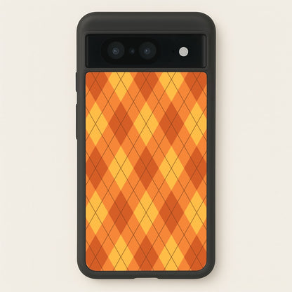 Orange Argyle Pattern Google Pixel 8 Case
