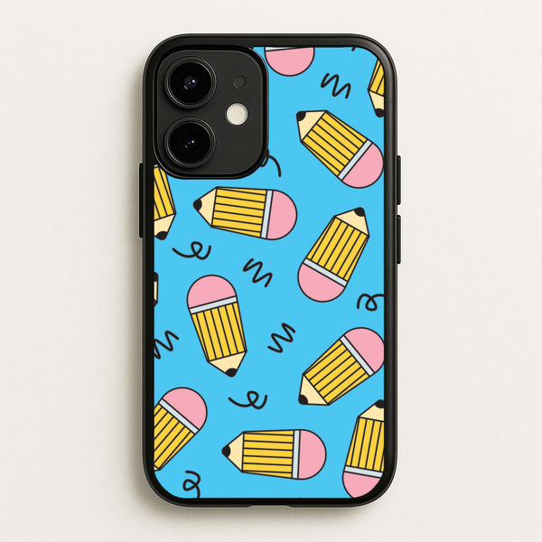 Pencils And Scribbles Pattern iPhone 12 Mini Case