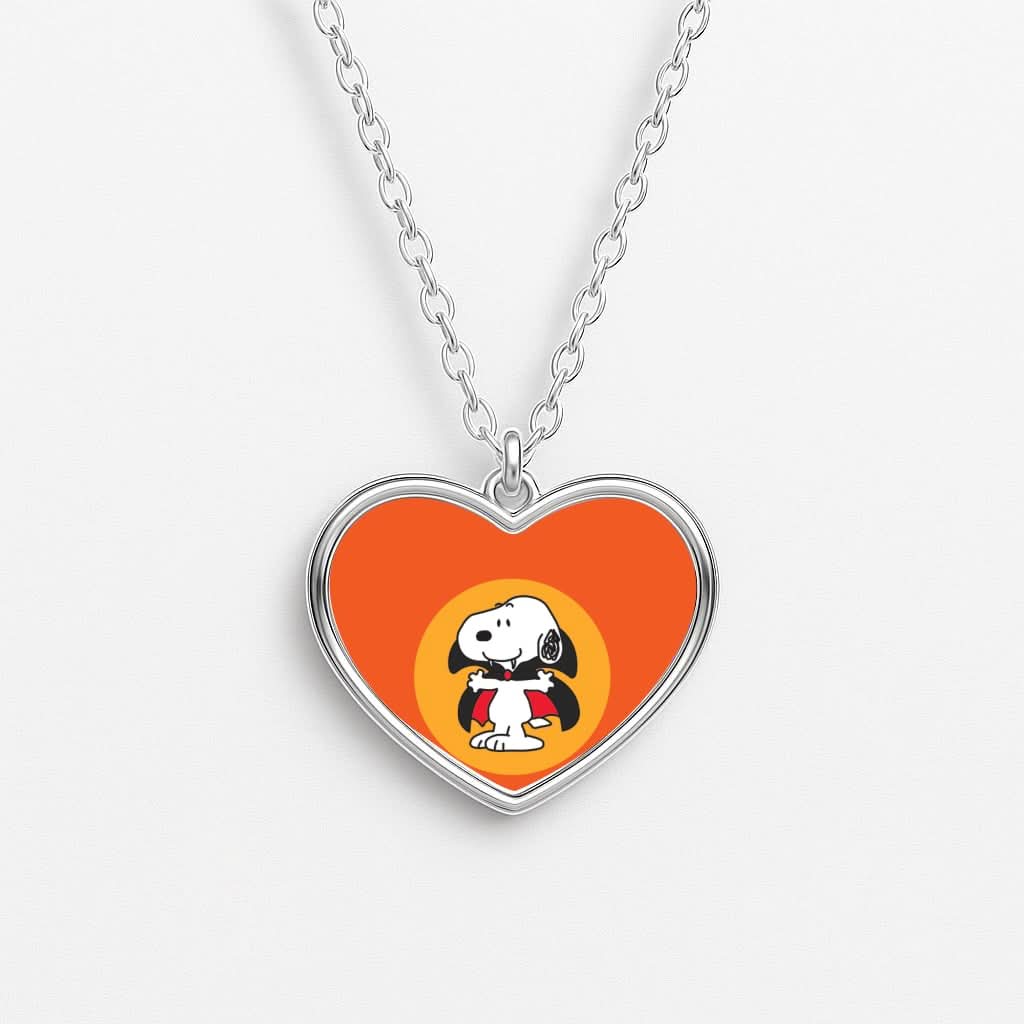 Cartoon Beagle Vampire Heart Necklace