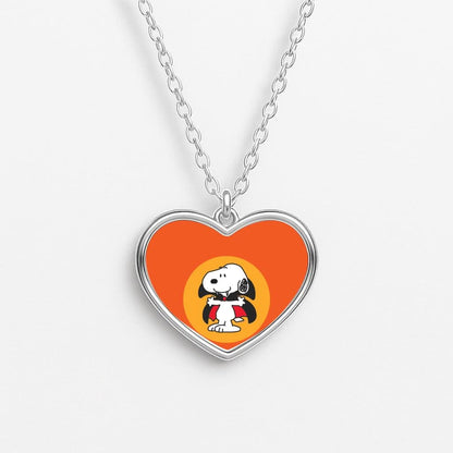 Cartoon Beagle Vampire Heart Necklace