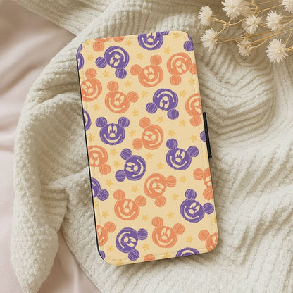 Pumkin Mouse And Stars Pattern Leather Phone Case