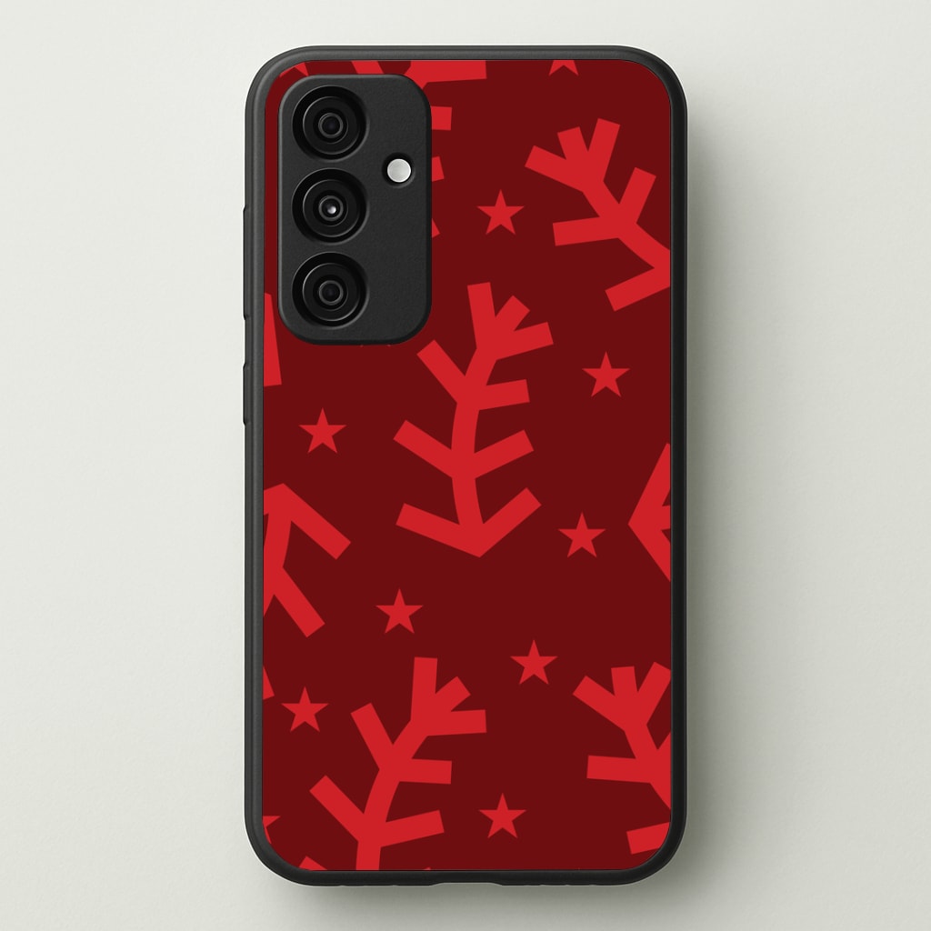 Abstract Ferns And Snowflakes Pattern Galaxy A55 Case