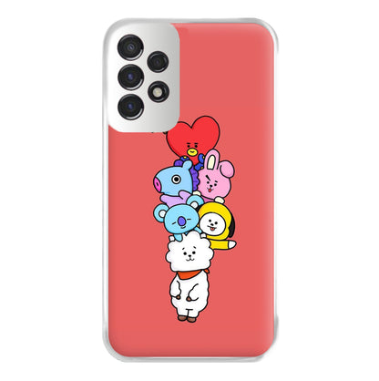 Red BT21 - RJ, Mang, Koya, Chimmy, Cooky, Shooky, Tata - K Pop Phone Case