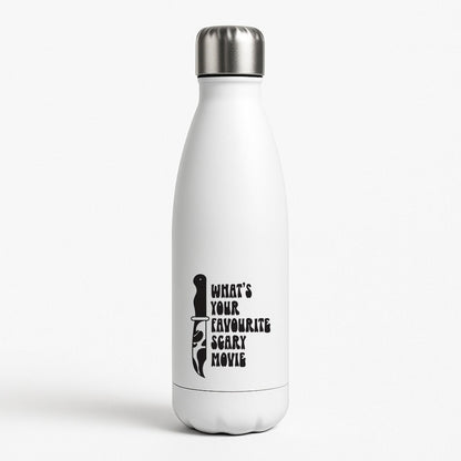 What's Your Favourite Scary Movie Trippy White Water Bottle