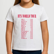 K-Pop Band World Tour List 2026 Kids T-Shirt 3