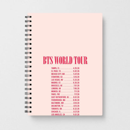 K-Pop Band World Tour List 2026 Notebook