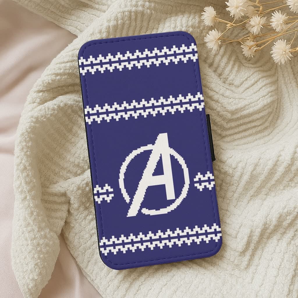 Superhero Team Blue Christmas Jumper  Leather Phone Case