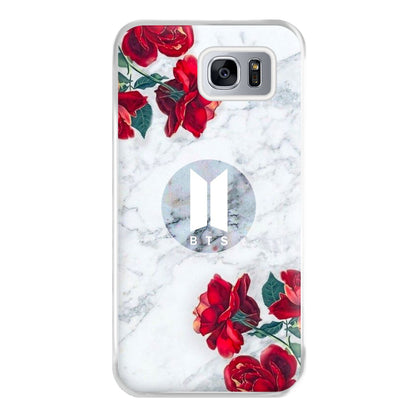 K-Pop Band Logo Marble Roses Phone Case