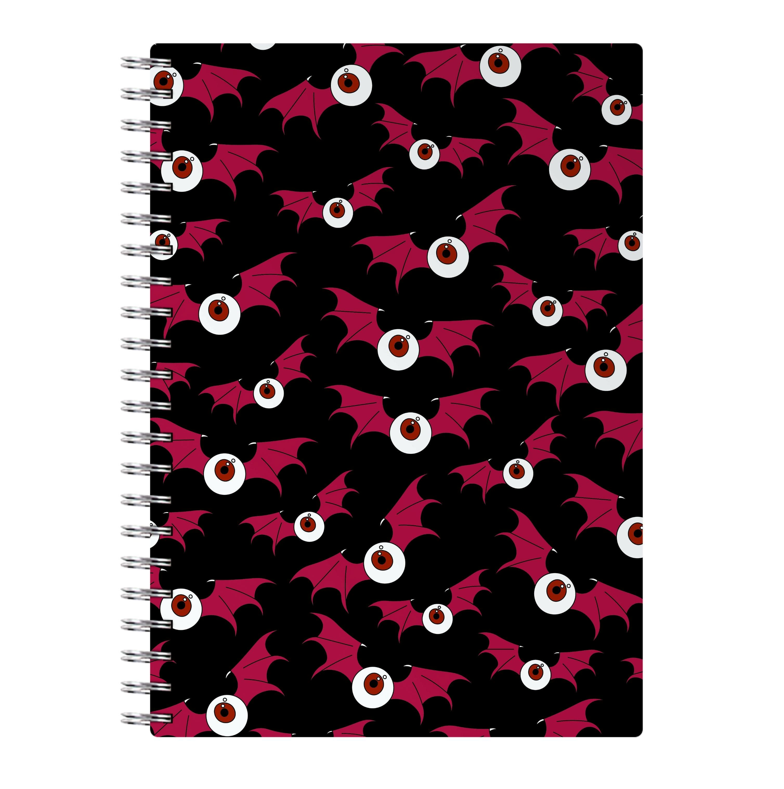 Red Bat Pattern Notebook