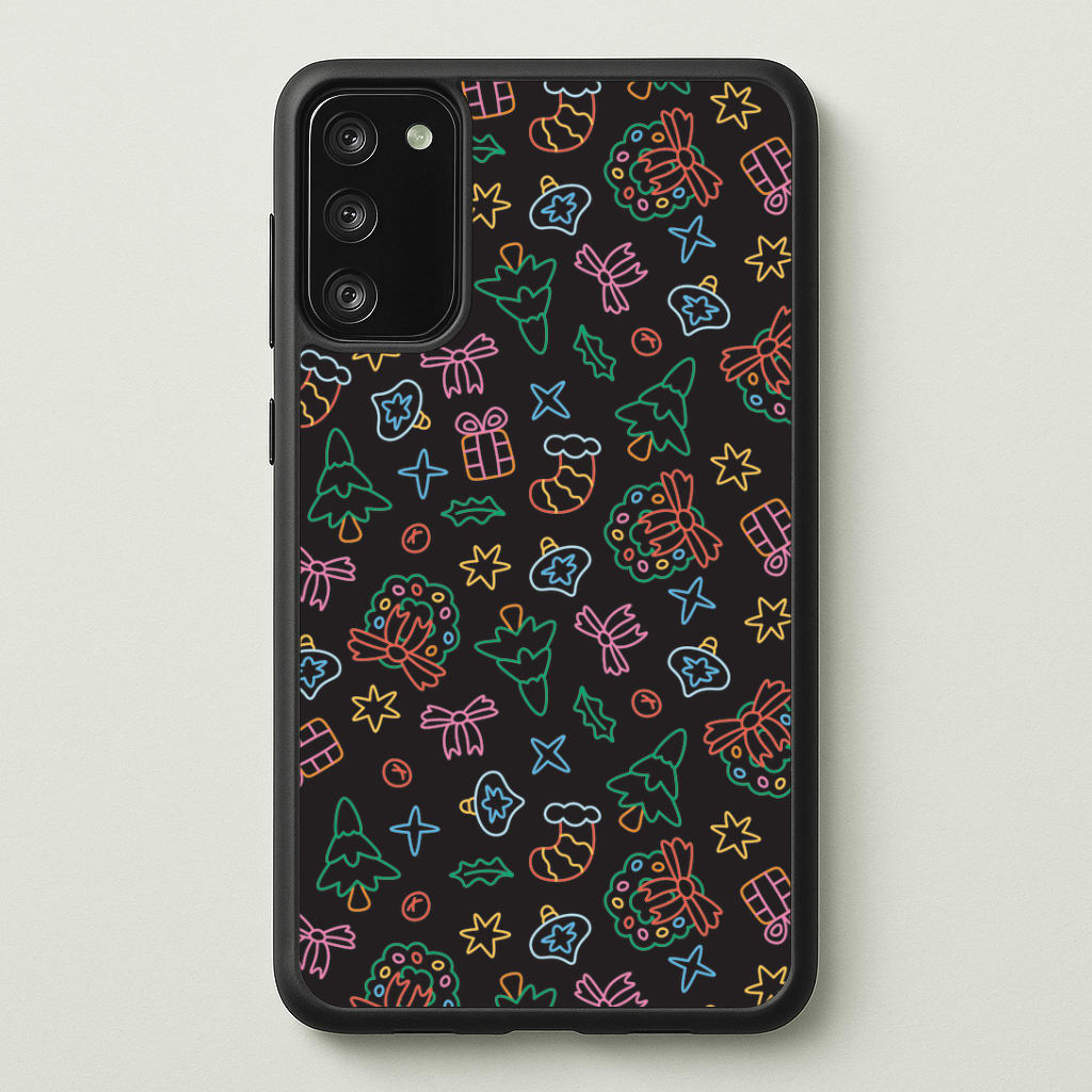 Neon Christmas Icons Pattern I Galaxy S20FE Case
