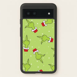 Green Middle Finger Christmas Pattern Google Pixel 7a Case