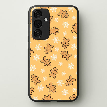 Cute Gingerbread And Snowflakes Pattern Galaxy A35 Case
