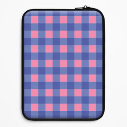 Pink And Blue Checkered Pattern Universal Laptop Sleeve