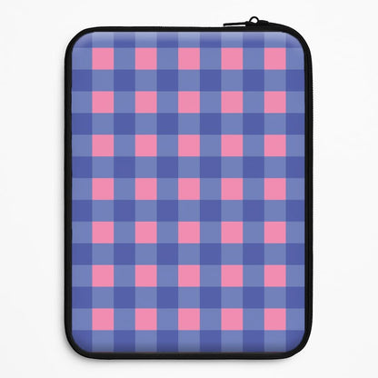 Pink And Blue Checkered Pattern Universal Laptop Sleeve