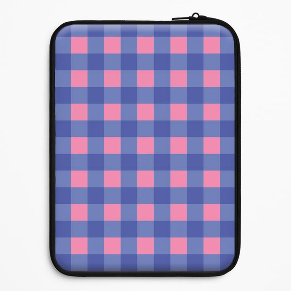 Pink And Blue Checkered Pattern Universal Laptop Sleeve