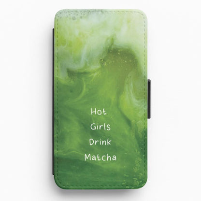 Hot Girls Drink Matcha Flip / Wallet Phone Case