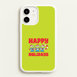 Happy Holidays Cute Green Aliens iPhone 12 / 12 Pro Case