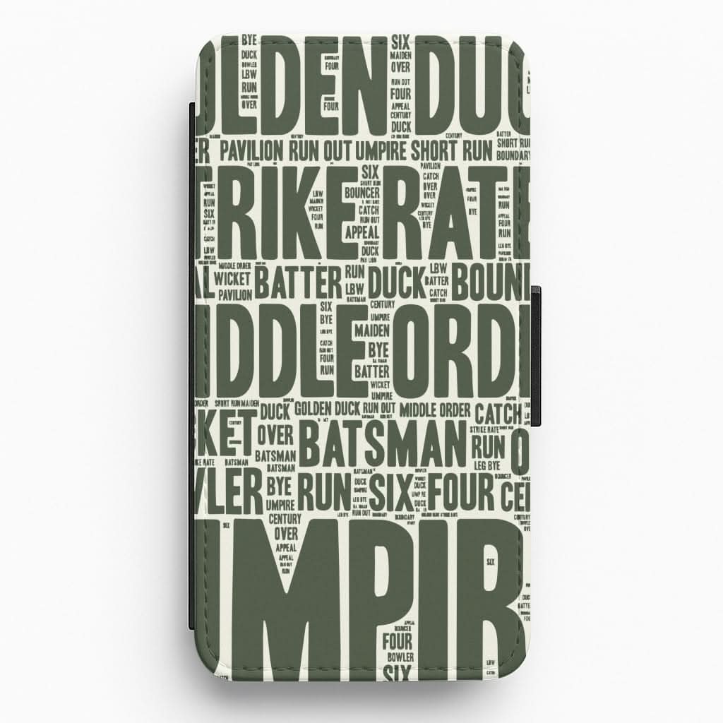 Cricket Wordscape Flip / Wallet Phone Case