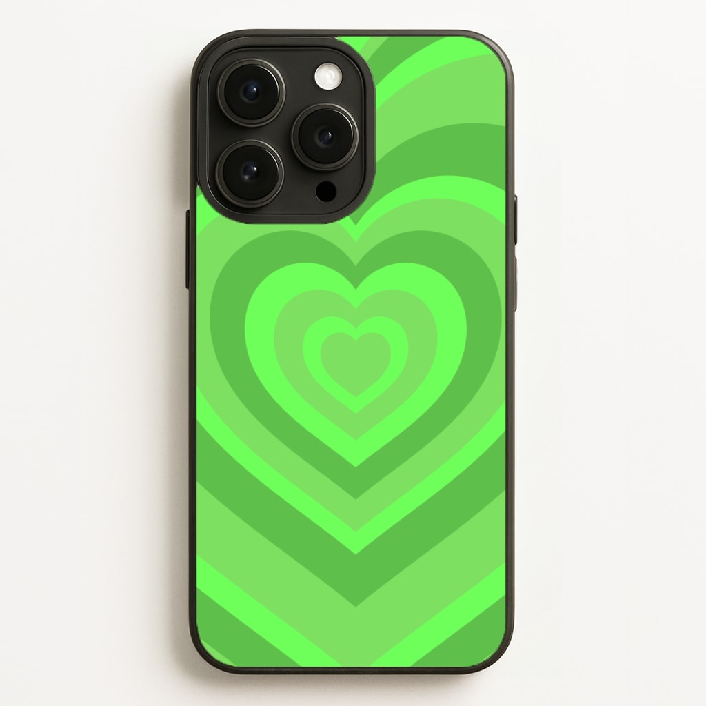 Green - Colourful Hearts Phone Case for iPhone, Samsung Galaxy and Google Pixel