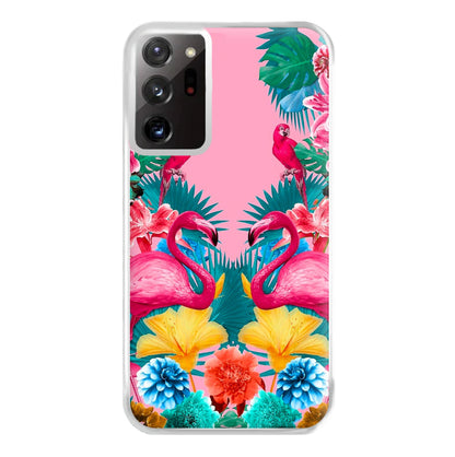 Flamingo and Tropical garden Phone Case