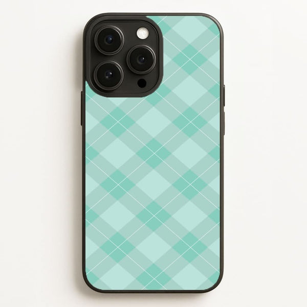Light Cyan Tartan Christmas Pattern Phone Case for Apple iPhone, Samsung Galaxy, Huawei and Google Pixel