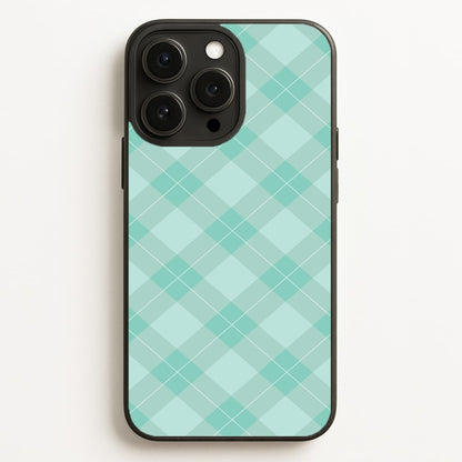 Light Cyan Tartan Christmas Pattern iPhone 16 Pro Max Case