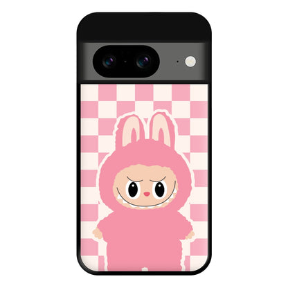 Checkered Cute Pink Monster  Google Pixel 8a Case