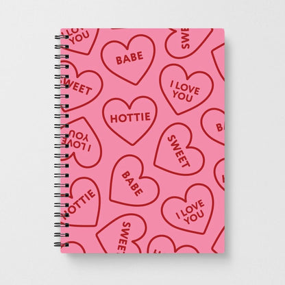 Quote Love Hearts Pattern Notebook
