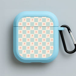 Patchwork Floral Pattern Blue AirPods Case