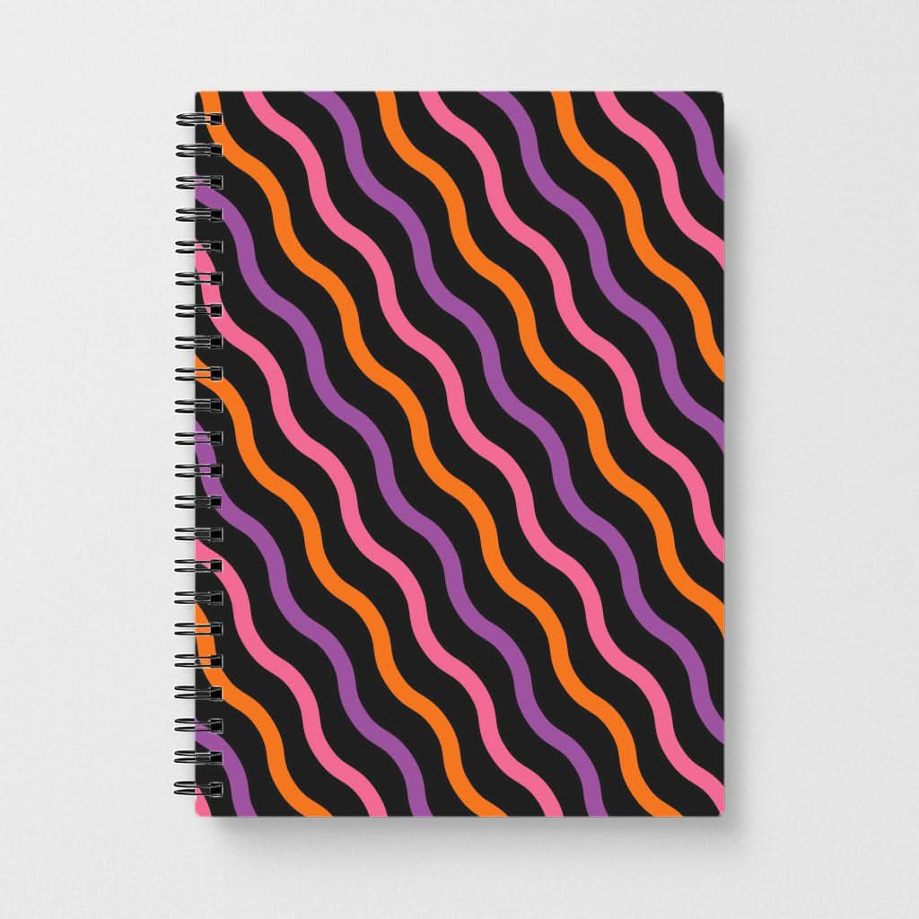 Wavy Abstract Halloween Pattern Notebook