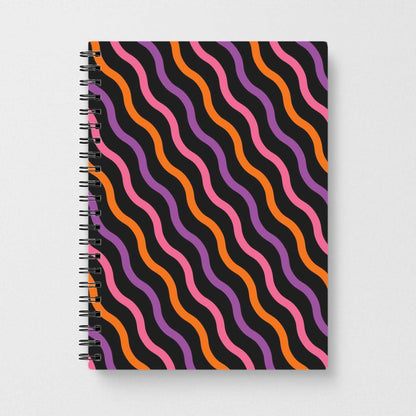Wavy Abstract Halloween Pattern Notebook
